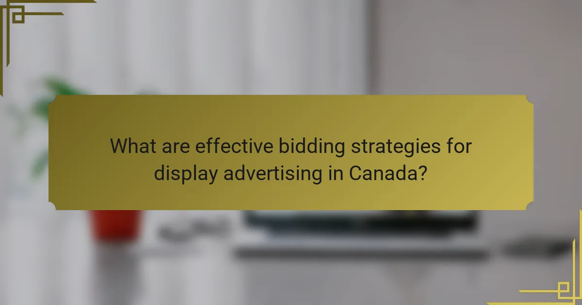 What are effective bidding strategies for display advertising in Canada?