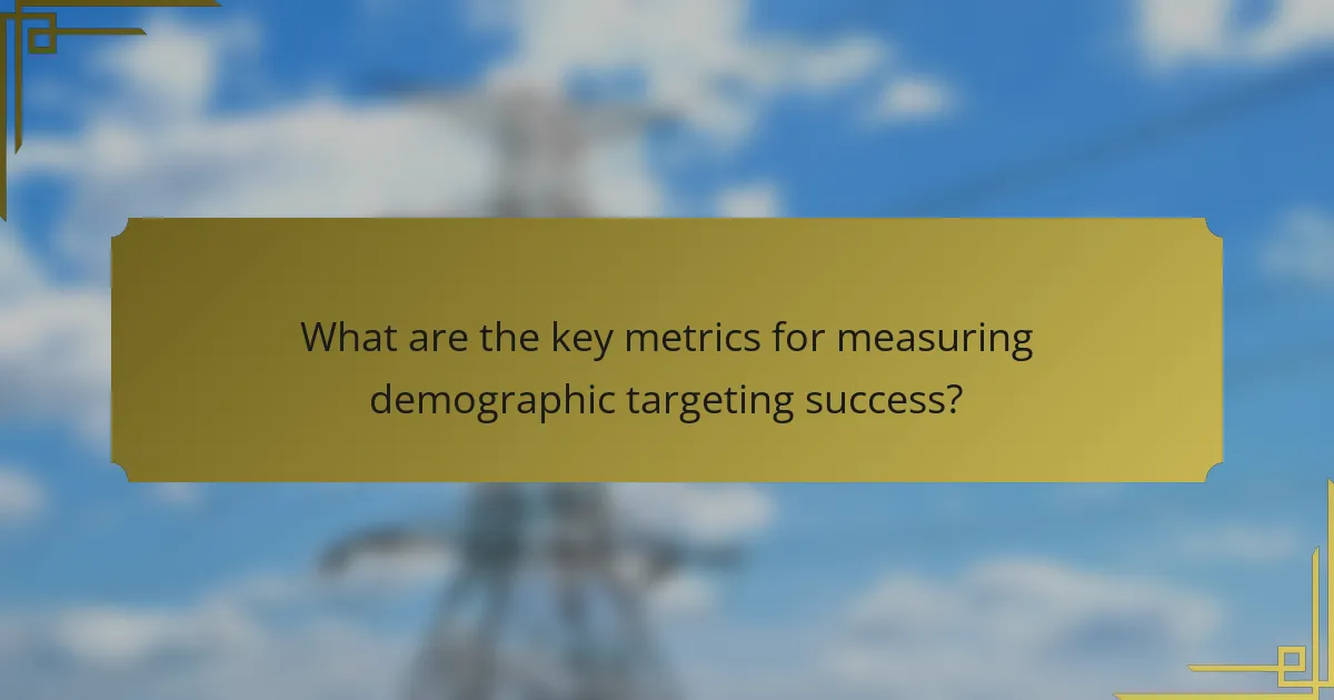 What are the key metrics for measuring demographic targeting success?
