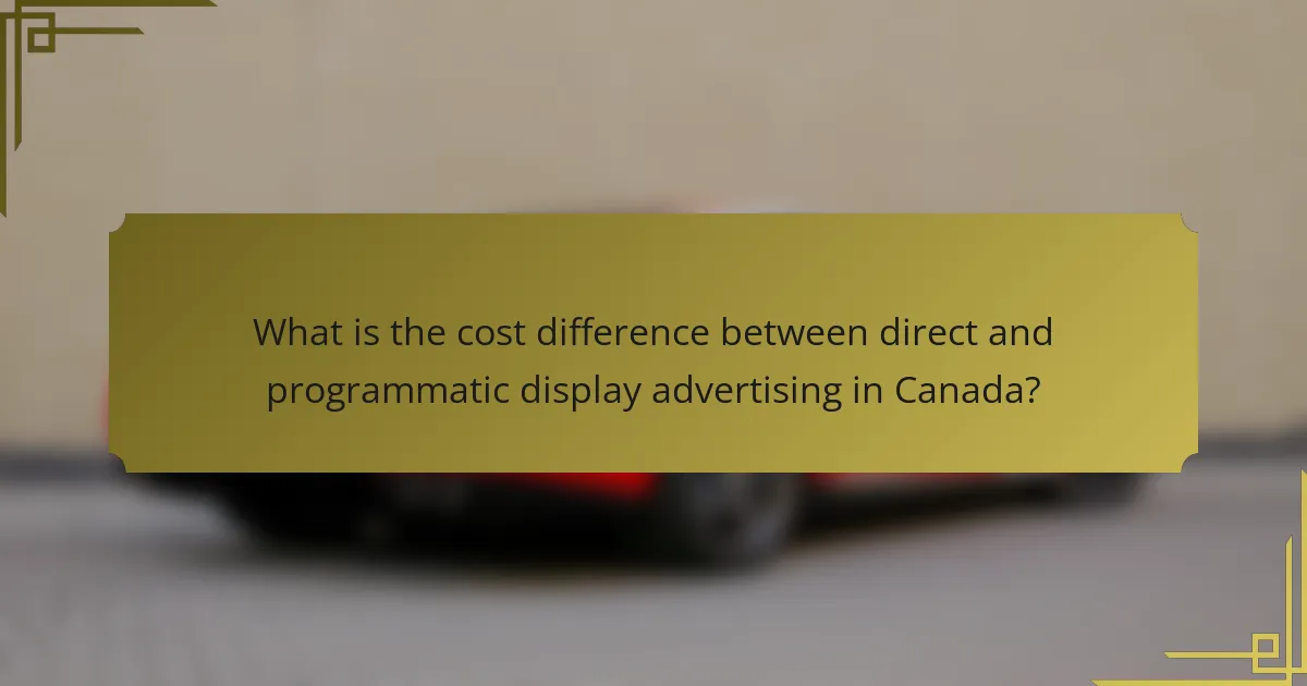 What is the cost difference between direct and programmatic display advertising in Canada?