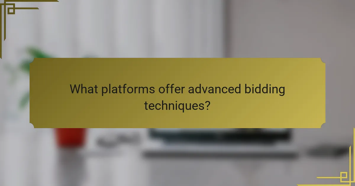 What platforms offer advanced bidding techniques?