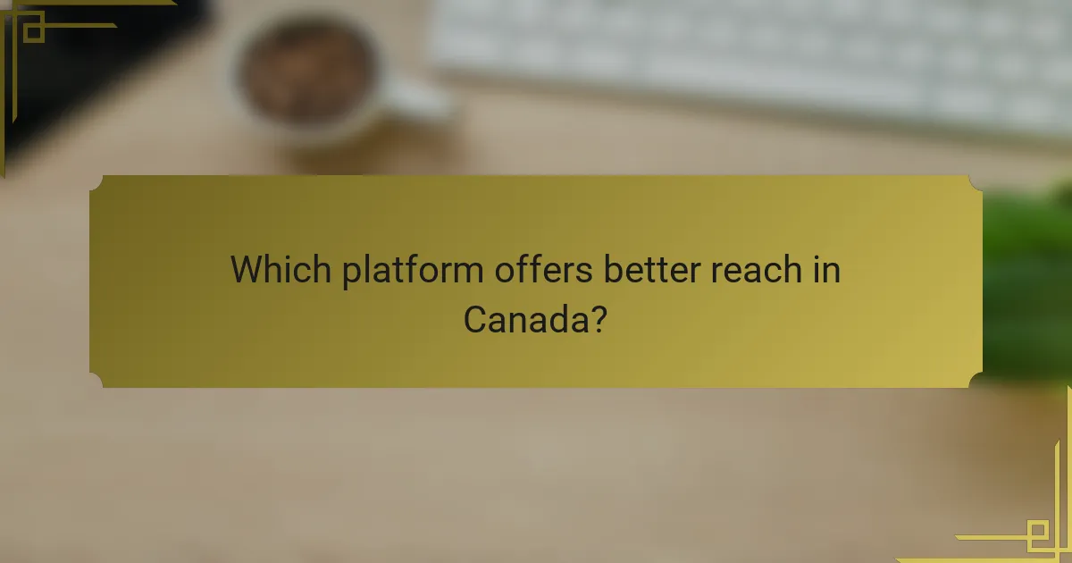 Which platform offers better reach in Canada?